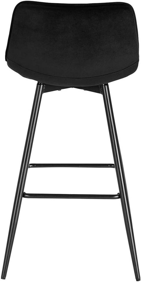 Rootz Velvet Bar Stools - Counter Stools - Kitchen Bar Stools - Comfortable Seating - Durable Frame - Elegant Design - 43cm x 35.5cm x 87.5cm