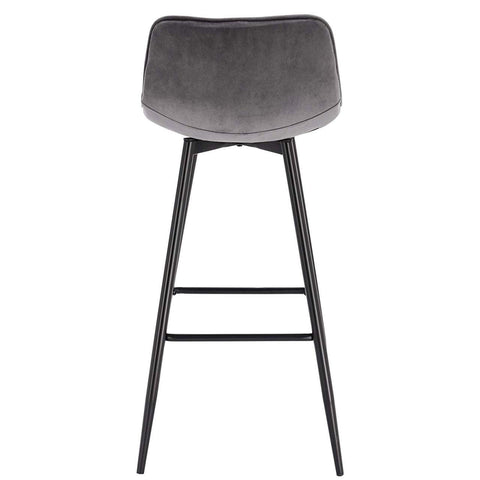Rootz Velvet Bar Stool - Counter Stool - Upholstered Stool - Comfortable High-Density Sponge - Durable Metal Frame - Versatile Design - 43cm x 35.5cm x 64cm
