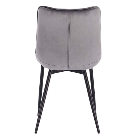 Rootz Set of 2 Dining Chairs - Velvet Seat Chairs - Metal Leg Chairs - Ergonomic Design - Durable & Comfortable - Floor Protection - 46cm x 40.5cm x 85.5cm