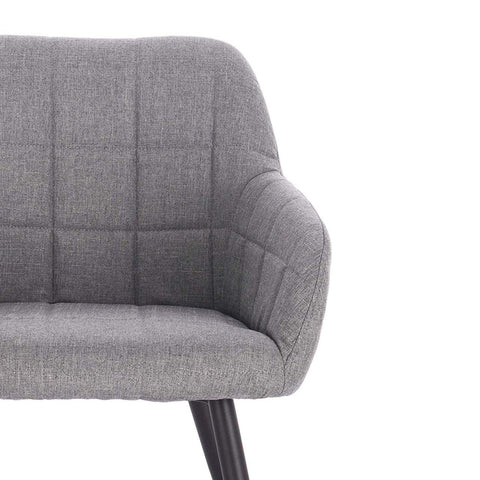 Rootz moderne linnen eetkamerstoel - Ergonomische stoel - Comfortabele zit - Ademende stof, ondersteunend ontwerp, duurzame metalen poten - 49 cm x 43 cm x 81 cm