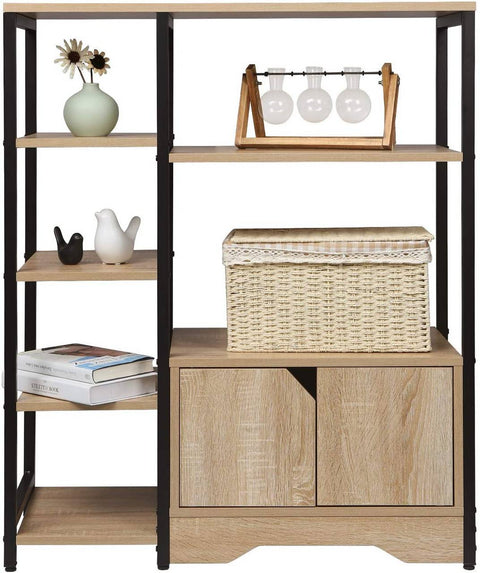 Rootz Multifunctional Standing Shelf - Bookcase - Storage Organizer - Large Capacity - Durable Build - Eco-Friendly - 80cm x 35cm x 97cm