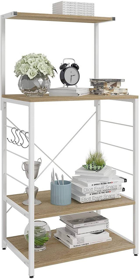 Rootz Modern Multi-Purpose Standing Shelf - Storage Rack - Display Unit - Durable MDF & Steel - Easy Assembly - Waterproof & Scratch-Resistant - 40cm x 60cm x 123cm