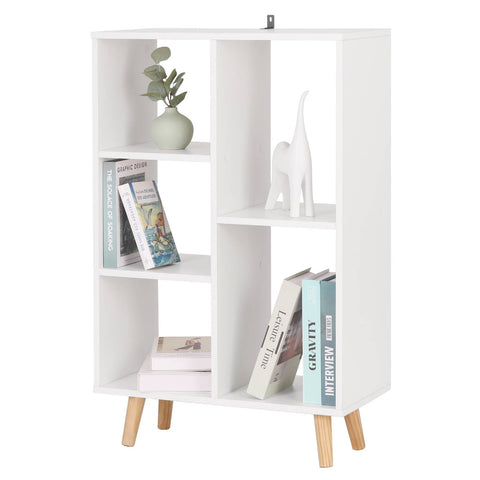 Rootz White Cube Bookshelf - Storage Organizer - Display Shelf - Space-Saving Design - Sturdy & Safe - Modern Aesthetic - 60cm x 95cm x 30cm