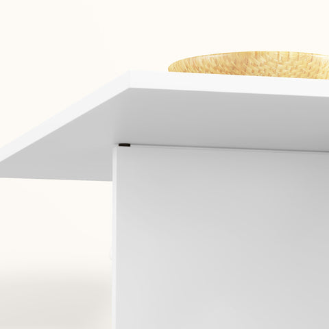 Rootz Folding Dining Table - Space-saving Table - Extendable Table - Storage & Wheels - White - 114.5W x 70D x 75H cm