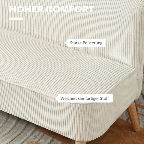 Rootz 2-Seater Sofa - Loveseat - Couch - Soft Padding - Easy-Care Fabric - 117cm x 56.5cm x 77cm