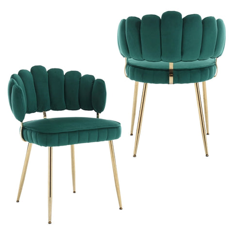 Rootz Set of 2 Velvet Dining Chairs - Elegant Dining Seats - Ergonomic Comfort - High-Quality Velvet - 56cm x 58cm x 78cm