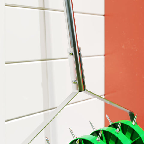 Rootz Lawn Fan Aerifier - Lawn Scarifier - Manual Lawn Ventilator - Deep Soil Ventilation - 45cm Width, Green