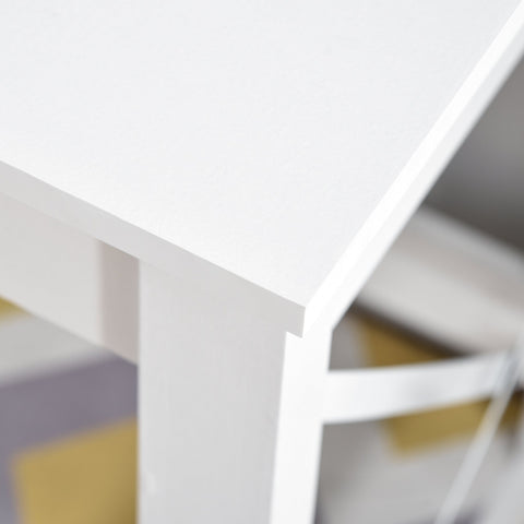 Rootz Desk with Storage - Bookshelf Desk - Modern Wooden Desk - Shelves for Organization - 105 x 50 x 137.5 cm - White