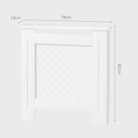 Rootz Radiator Cover Lattice Design - Radiator Cladding - Wooden Grid - Optimal Heat Emission - 78cm x 19cm x 82cm - White