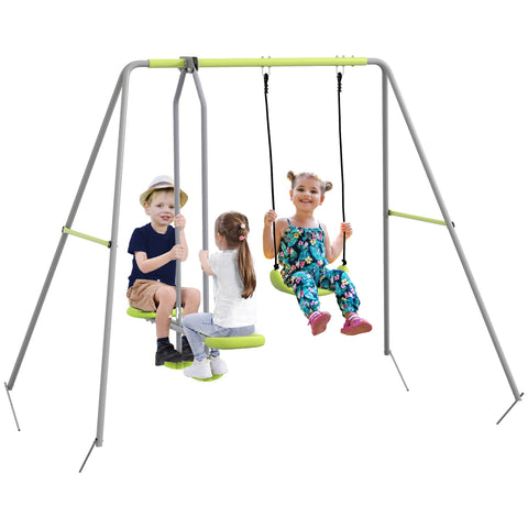 Rootz Rocking Frame with 2 Devices - Swing Set - Outdoor Play Frame - UV-Resistant - 255cm x 160cm x 180cm