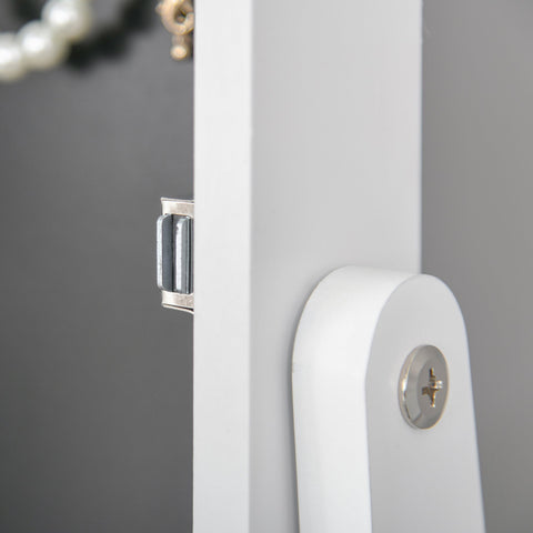 Rootz LED Jewelry Cabinet with Mirror - Stand Mirror - Adjustable Mirror - Warm LED Lighting - 136cm x 36cm x 30cm