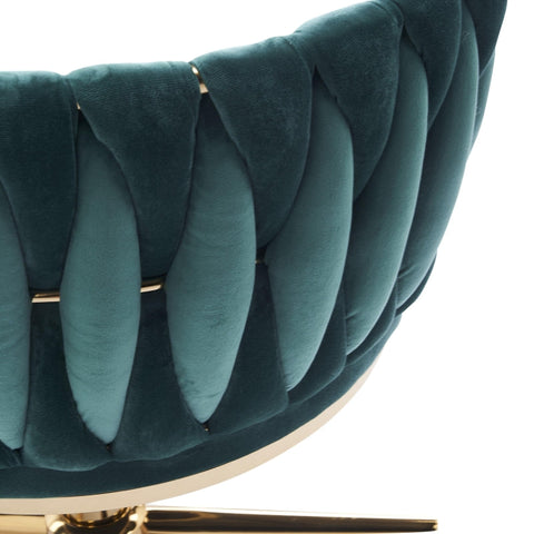 Rootz Velvet Office Chair - Home Desk Chair - Swivel Seating - Adjustable Height - 54.1L x 57.9W x 77.9H cm