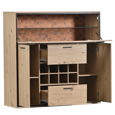 Rootz Wine Cabinet - Wine Storage - Wine Display - LED Lighting - 110L x 38W x 111H cm