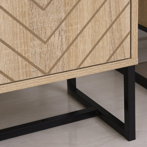 Rootz Buffet Cabinet - Sideboard - Storage Unit - Modern Design - 80L x 29.5W x 80H cm - Ample Storage & Durable MDF