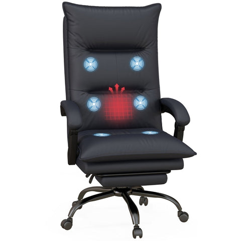 Rootz Massage Office Chair - Ergonomic Computer Chair - Vibration Massage - Heated Lumbar Support - 66cm x 74cm x 114-121.5cm