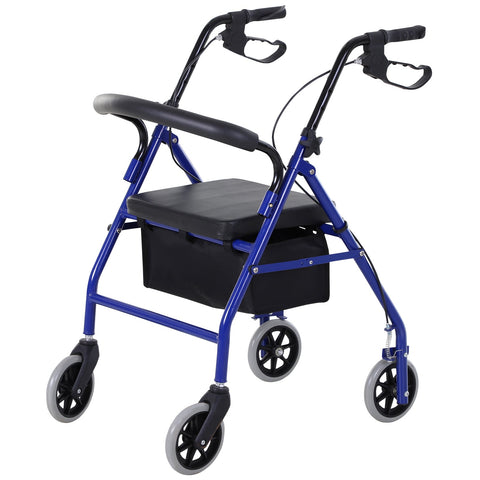 Rootz Rollator Walker - Foldable Walker - Mobility Aid - Lightweight & Adjustable - 75 x 56 x 83-93cm