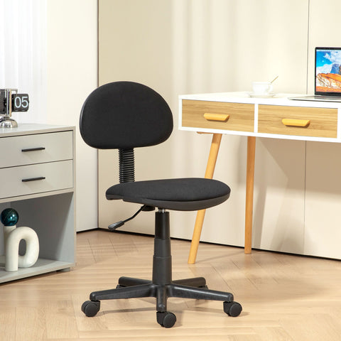 Rootz Rotot Office Chair - Ergonomic Seat - Armless Design - Black - Adjustable Comfort - 43cm x 51cm x 73-85cm