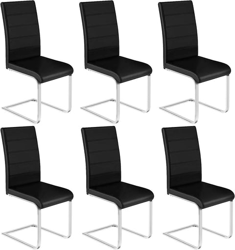 Rootz Modern Dining Chair Set - Stylish Seating - Comfortable Chairs - Durable Design - Faux Leather and Metal - 41cm x 100cm x 55.5cm