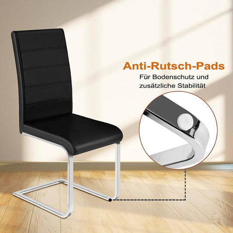 Rootz Modern Dining Chair Set - Stylish Seating - Comfortable Chairs - Durable Design - Faux Leather and Metal - 41cm x 100cm x 55.5cm