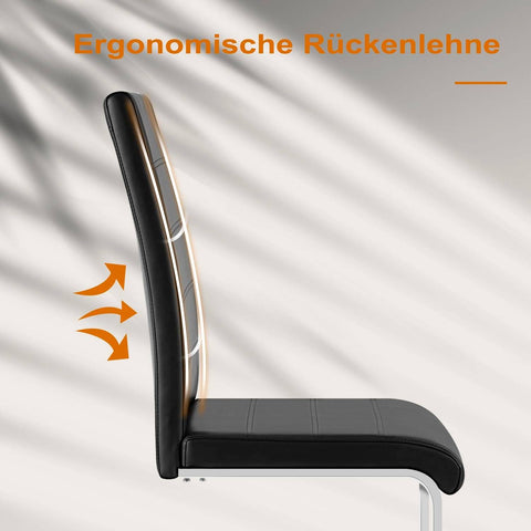 Rootz Modern Dining Chair Set - Stylish Seating - Comfortable Chairs - Durable Design - Faux Leather and Metal - 41cm x 100cm x 55.5cm