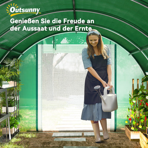 Rootz 6 x 3 x 2 m Polytunnel Greenhouse - Tomato House - Plant Tunnel - UV-Blocker - 600cm x 300cm x 198cm