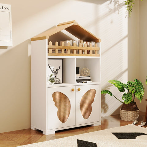 Rootz Children’s Bookcase - Side Cabinet - Versatile Storage Unit - Promotes Creativity - 249.9L x 116.8W x 59.7H cm