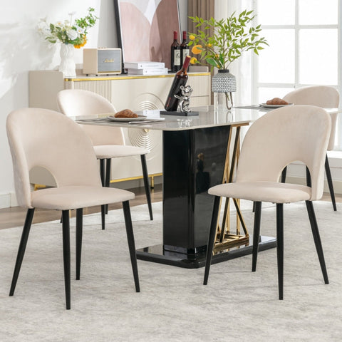 Rootz Velvet Dining Chairs - Elegant Dining Chairs - Sophisticated Seating - Comfort & Durability - 47L x 44W x 84H cm