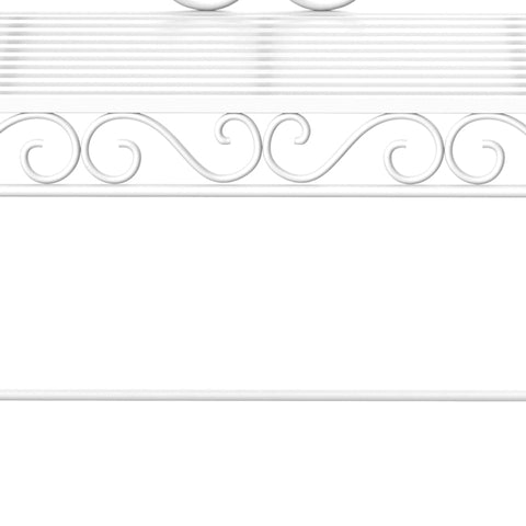 Rootz Garden Bench - Park Bench - Outdoor Seating - Elegant Design - Comfortable Seating - Durable Construction - 113.5cm x 50cm x 96cm - Metal White