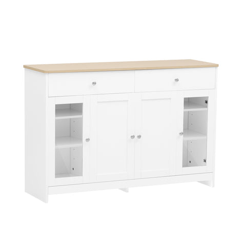 Rootz Rustic Sideboard - Country Style Buffet - Cabinet with Storage - Elegant Design - 120L x 37W x 80H cm