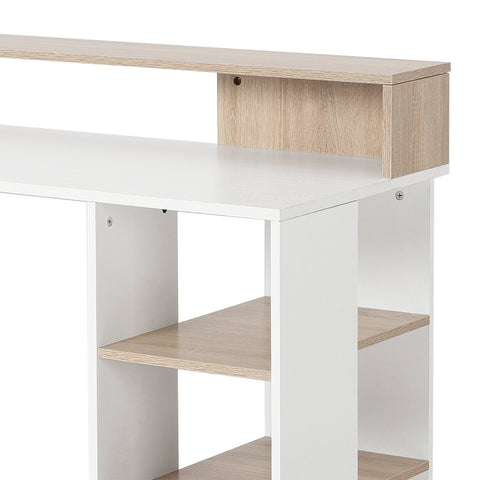 Rootz Computer Table Desk - Office Table - PC Table - Optimal Storage - 140cm x 55cm x 92cm