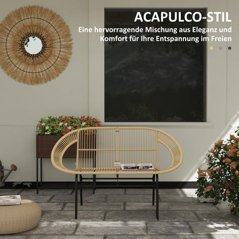 Rootz 2-Seater Garden Bench - Outdoor Bench - Patio Seating - Weatherproof & UV-Resistant - 126cm x 72cm x 83cm