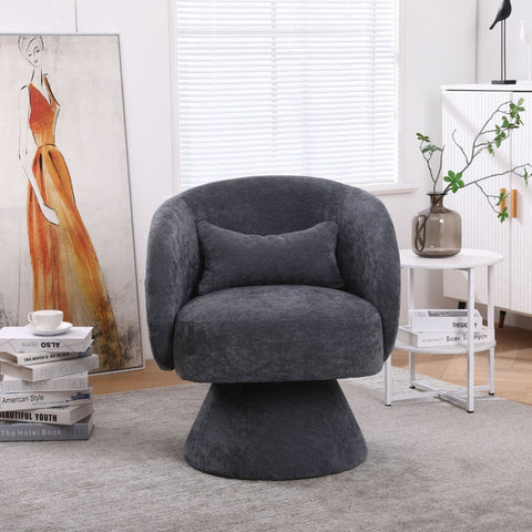 Rootz Modern Leisure Chair - Swivel Chair - Rotating Seat - Comfortable Seating - 67cm x 61.4cm x 77.9cm