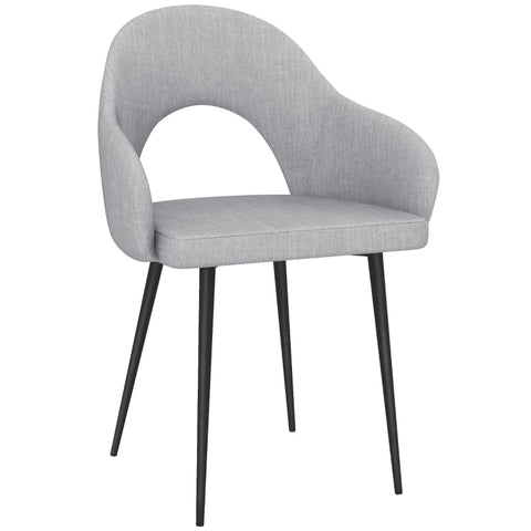 Rootz Upholstered Dining Chair - Minimalist Style - Gray and Black - Stain-Resistant - 56cm x 58.5cm x 84.5cm