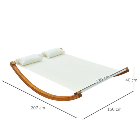 Rootz Sun Lounger Swing Bed - Outdoor Relax Bed - Garden Swing - Comfort with Pillows - 207L x 150B x 40H cm