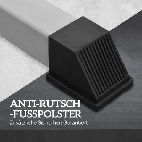 Rootz 2 Piece Set Dumbbell Stand - Barbell Rack - Weight Holder - Adjustable Height - Steel - 75.5cm x 136-176cm (Silver + Black)