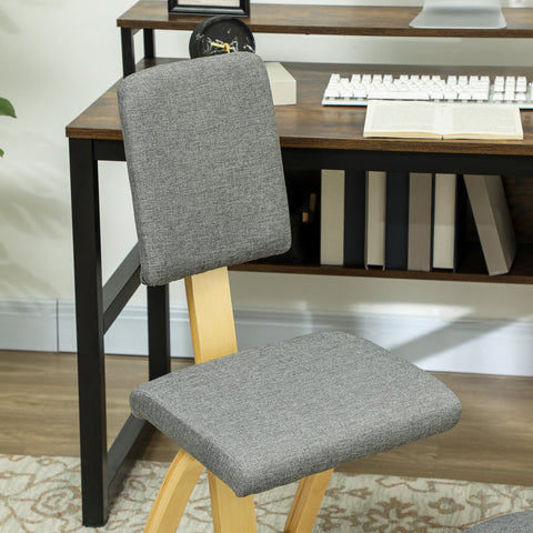 Rootz Knee Chair - Knee Stool - Ergonomic Health Chair - Alleviates Back Pain - Grey, Brown - 51cm x 84cm x 93cm