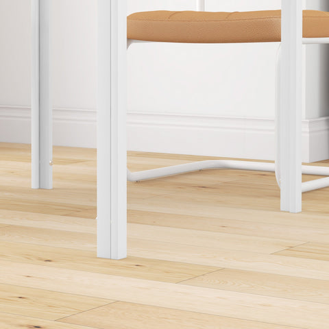 Rootz Square Dining Table for 4 - Kitchen - Dining Room - Tempered Glass Top - 75cm x 75cm x 75cm - Modern Style