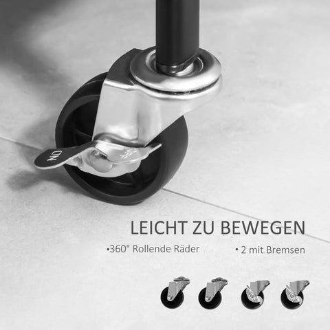 Rootz Mobile Metal Clothes Rack - Garment Rack - Freestanding Organizer - Space-Saving Design - 56.5L x 31.5W x 152.5H cm