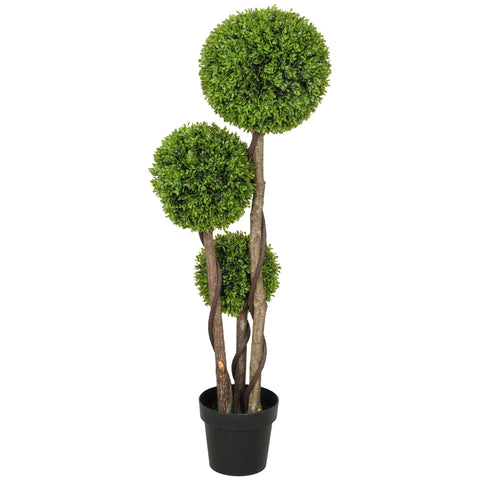 Rootz Artificial Boxwood Plant - Faux Greenery - Realistic Decor - Always Fresh - 115cm H x 19.5cm Ø Pot