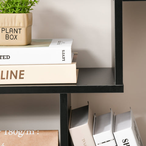 Rootz Bookcase Zig-Zag Design - Shelving Unit - Room Divider - Ample Storage - 70L x 24W x 178H cm