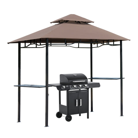 Rootz Barbecue Pavilion - BBQ Shelter - Grill Gazebo - Weather-Resistant - Ample Storage - Easy Assembly - 245cm x 148cm x 252cm - Powder-Coated Steel