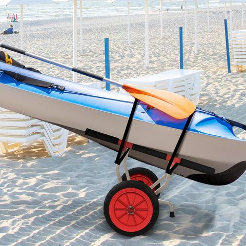 Rootz Kayak Transport Car - Canoe Carrier - Paddle Board Cart - Adjustable Width - Large Wheels - 79cm x 72.5cm x 42cm