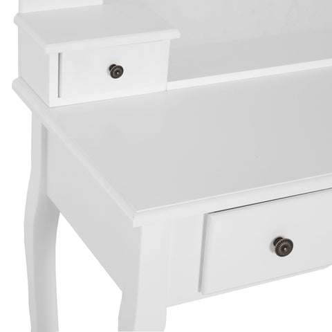 Rootz Dressing Table Set - Hairstyle - Friction Table - Spacious Storage - 80x40x140cm - White