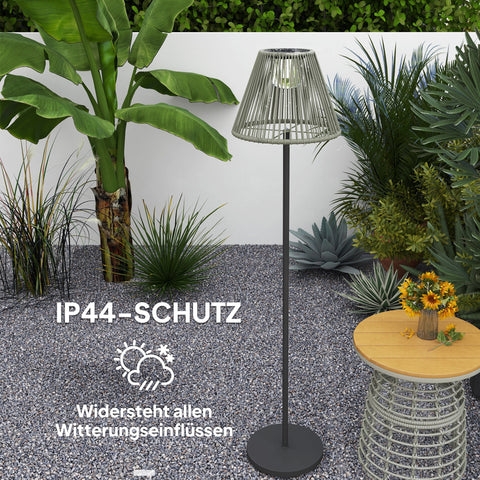Rootz Rattan Solar Lamp - Boho Garden Light - Outdoor Solar Lantern - Warm White Light - Ø33 x 135cm