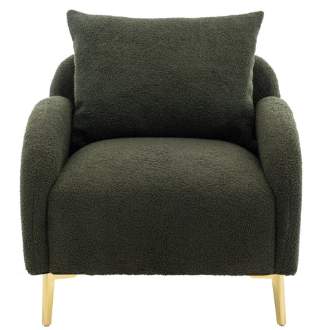 Rootz Teddy Velvet Living Room Chair - Armchair - Lounge Chair - Ergonomic Support - 75.5cm x 75.0cm x 81.0cm - Soft Teddy Velvet Fabric