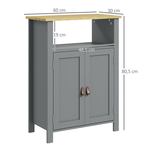 Rootz Low Bathroom Furniture - Storage Cabinet - Elegant Organizer - Adjustable Shelf - 60W x 30D x 80.5H cm