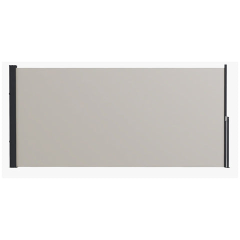 Rootz Side Awning - Side Blind - Extendable - Expansion screws - Privacy Screen - Aluminum - Polyester - Light Grey - 300L x 100H cm