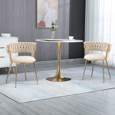Rootz Velvet Dining Chairs - Elegant Seating - Comfortable Padded Chairs - Exceptional Comfort - 57cm x 55cm x 70cm