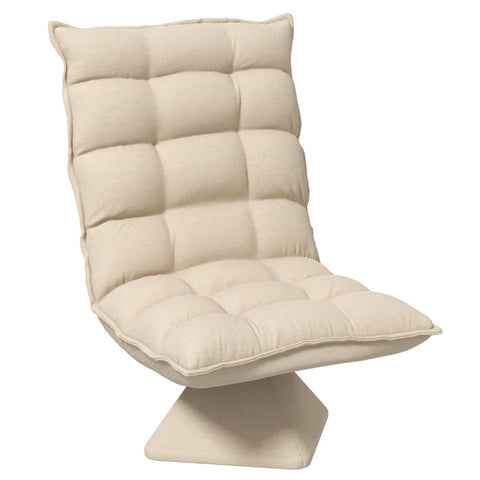 Rootz Fauteuil - Leesstoel - Draaibaar - Zitkussen - Vloerbank - Linnenlook - Beige - 62 cm x 70 cm x 95 cm