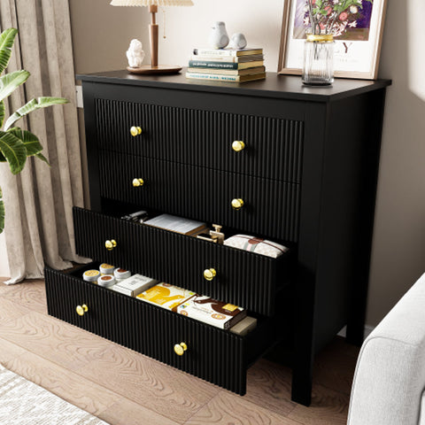 Rootz Elegant Sideboard - Storage Cabinet - Drawer Unit - Luxurious Shine - 79cm x 39.5cm x 80.5cm